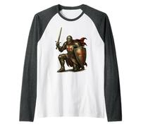 Christian Knight: Kneeling Templar Raglan Baseball Tee