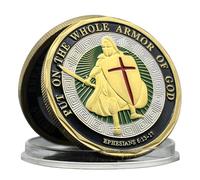 Christian Knight Templar Commemorative Coin Metal Three-Dimensional Put on The Whole Armor of God Challenge Coin