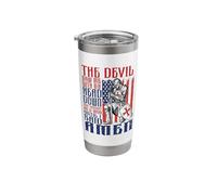 Christian Knight US Flag Devil Saw Me Down Thought He'd Won Stainless Steel Insulated Tumbler