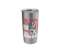 Christian Knight US Flag Devil Saw Me Down Thought He'd Won Stainless Steel Insulated Tumbler
