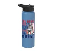 Christian Knight US Flag Devil Saw Me Down Thought He'd Won Stainless Steel Insulated Water Bottle