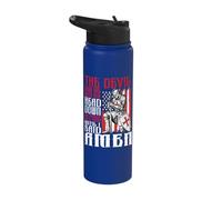 Christian Knight US Flag Devil Saw Me Down Thought He'd Won Stainless Steel Insulated Water Bottle