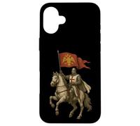 Christian Knight with Byzantine Empire Flag Case for iPhone 16 Plus