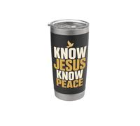 Christian Know Jesus Know Peace Dove Gift Stainless Steel Insulated Tumbler