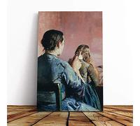 Christian Krohg Braiding her Hair Canvas Print | Gallery Wrapped 30mm Frame Wall Art | 30x20 inches | Ready to Hang | Modern Picture | Living Room Bedroom Lounge Office