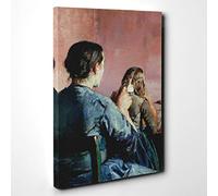 Christian Krohg Braiding her Hair Canvas Print | Gallery Wrapped 30mm Frame Wall Art | 30x20 inches | Ready to Hang | Modern Picture | Living Room Bedroom Lounge Office