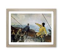 Christian Krohg Leiv Eirikson Discovering America Classic Painting Framed Print | A2 Oak Framed Wall Art | Ready to Hang | Classic Historical Picture | Living Room Bedroom Lounge Office