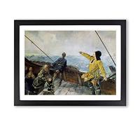 Christian Krohg Leiv Eirikson Discovering America Classic Painting Framed Print | A3 Black Framed Wall Art | Ready to Hang | Classic Historical Picture | Living Room Bedroom Lounge Office