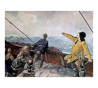 Christian Krohg Leiv Eirikson Discovering America Unframed Wall Art Print Poster Home Decor Premium