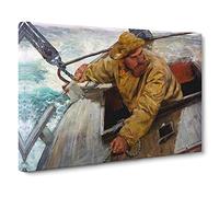 Christian Krohg Maleriet Hardt Fisherman Canvas Print | Gallery Wrapped 30mm Frame Wall Art | 30x20 inches | Ready to Hang | Modern Picture | Living Room Bedroom Lounge Office