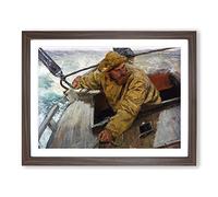 Christian Krohg Maleriet Hardt Fisherman Classic Painting Framed Wall Art Print, Ready to Hang Picture for Living Room Bedroom Home Office Décor, Walnut A2 (64 x 46 cm)