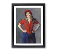 Christian Krohg Oda Classic Painting Framed Wall Art Print, Ready to Hang Picture for Living Room Bedroom Home Office Décor, Black A2 (64 x 46 cm)
