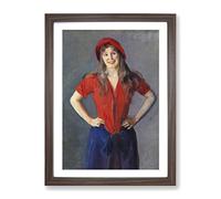 Christian Krohg Oda Classic Painting Framed Wall Art Print, Ready to Hang Picture for Living Room Bedroom Home Office Décor, Walnut A2 (64 x 46 cm)