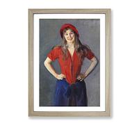 Christian Krohg Oda Classic Painting Framed Wall Art Print, Ready to Hang Picture for Living Room Bedroom Home Office Décor, Oak A4 (34 x 25 cm)