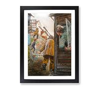 Christian Krohg Street View Classic Painting Framed Print | A2 Black Framed Wall Art | Ready to Hang | Classic Cityscape Picture | Living Room Bedroom Lounge Office