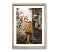 Christian Krohg Street View Classic Painting Framed Print | A2 Oak Framed Wall Art | Ready to Hang | Classic Cityscape Picture | Living Room Bedroom Lounge Office
