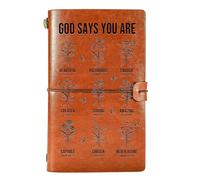 Christian Leather Journal Gift, God Says You Are Prayer Notebook for Women, Appreciation Bible Journal Gifts for Birthday Retirement