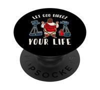Christian Let God Direct Your Life Faith Jesus Mens Womens PopSockets Adhesive PopGrip