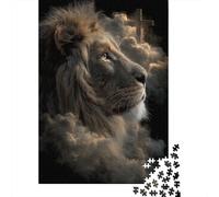 Christian Lion Art Print Jigsaw Puzzles Puzzles for Adults Kids. 1000 Pieces Whimsical Challenge Toy Educational Game Home Decoration for Adults& Kids Age 14 Years Up 70x50cm/1000pcs