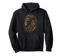 Christian Lion Of Judah Cross Flames Faith Warrior Gift Pullover Hoodie