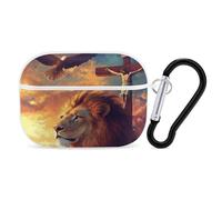Christian Lion Of Judah Ea-gle Bluetooth Earphone Case Compatible with Airpods Pro Hard Protective Case with Keychain