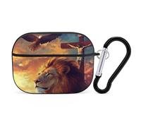 Christian Lion Of Judah Ea-gle Bluetooth Earphone Case Compatible with Airpods Pro Hard Protective Case with Keychain