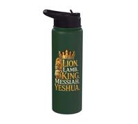 Christian Lion of Judah Lamb King Messiah Yeshua Stainless Steel Insulated Water Bottle