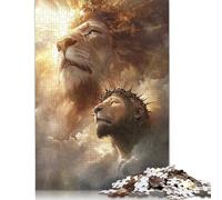 Christian Lion Puzzle for Adults And Teenagers 1000 Pieces Puzzle for Adults Sustainable Puzzle Games 1000pcs (75x50cm)