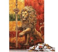 Christian Lion Puzzle for Adults And Teenagers 1000 Pieces Wooden Puzzles for Adults Puzzles for Teenagers Age 12 Years Up 1000pcs (75x50cm)