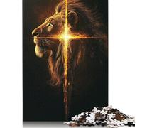 Christian Lion Puzzles for Adults 500 Pieces Puzzle for Adults And Teenager Family Game 500pcs (52x38cm)