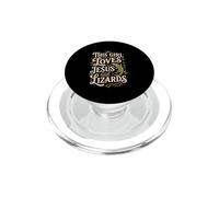 Christian Lizard Loves Jesus And Lizards Lizard Enthusiast PopSockets PopGrip for MagSafe