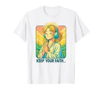 Christian Lo-fi Anime Manga Aesthetic Prayer Keep Your Faith T-Shirt