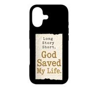 Christian Long Story Short God Saved My Life Gift Case for iPhone 17
