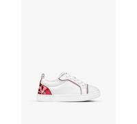 Christian Louboutin Christian Louboutin Funnyto Logo-Print Leather Low-Top Trainers 4-9 Years Bianco Eur 33 / 1 UK Adult