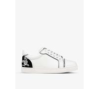 Christian Louboutin Womens Bianco/black Fun Vieira Leather Trainers Eur 38/5 Uk Women