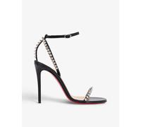 Christian Louboutin Womens Black/silver so Me 100 Leather Heeled Sandals Eur 37.5 / 4.5 Uk Women