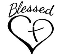 Christian Love Heart Decal - Blessed Hearts Design Car Window Sticker Decal Sticker Sticker Easy to Apply Use