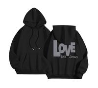 Christian Love Like Jesus Hoodies for Women Workou Graphic Cool with Hood Sweatshirts Faith Comfort Trendy Hooded Crew Neck Casual Long Sleeve Clothes Fall Gothic Trust In The Lord Black