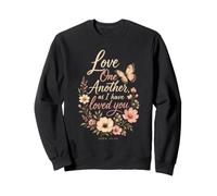 Christian Love One Another John 13:34 Floral Faith Gift Sweatshirt