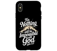 Christian Luke 1:37 Bible Verse Religious Jesus God Amen Joy Case for iPhone X/XS