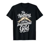 Christian Luke 1:37 Bible Verse Religious Jesus God Amen Joy T-Shirt