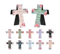 Christian Magnetic Bookmarks - 12 Pieces Cross Page Clips | Religious Bible Markers | Inspirational Gift for Mother's Day, Teachers, Students, School Reading Supplies Set