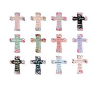 Christian Magnetic Bookmarks, Pack of 12 Cross-shaped Magnetic Bookmarks, Christian Religious Bookmarks for the Bible - for Women, Teachers, Students, School, Reading and