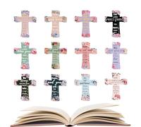 Christian Magnetic Bookmarks, Pack of 12 Cross-shaped Magnetic Bookmarks, Christian Religious Bookmarks for the Bible, for Mother's Day, Women, Teachers, Reading Group