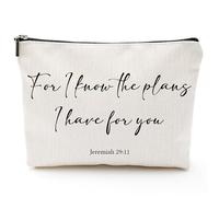 Christian Makeup Bag, Bible Verse Cosmetic Bag, Cute Canvas Makeup Pouch, Christian Birthday Friendship Gifts for Women Teen Girls Friends, Small Zipper Organizer Pouches for Purse Cosmetics-A33,