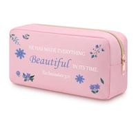 Christian Makeup Bag Christian Gift for Women Faith Double Side Bible Verse Cosmetic Bag for Friend Mom Daughter Sister Boss Mothers Day Christmas Easter Prayer Scripture Travel Pouch