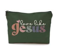 Christian Makeup Bag Christian gifts for women, Love Like Jesus - blackish green