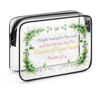 Christian Makeup Bag for Women Bible Verse Religious Gift for Her Clear Cosmetic Bag Inspirational Faith Gifts for Friends Christmas Birthday Gift Scripture Motivational Gift Travel Toiletry Bag