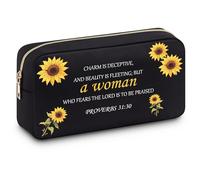 Christian Makeup Bag for Women Inspirational Religious Bible Verse Gifts Zipper Pouch Spiritual Presents for Women Faith Based Gifts Inspirational Affirmations Travel Cosmetic Bag