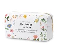 Christian Makeup Bag Gifts for Women Inspirational Religious Gifts for Her Bible Verse Floral Cosmetic Bags Affirmations Gifts Christmas Birthday Gifts for Friend Church Christian Gifts Travel Pouch